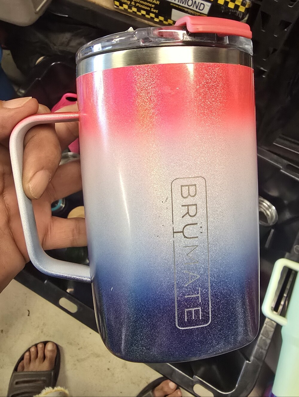 BrüMate Gradient Travel Mug - Pink White Blue